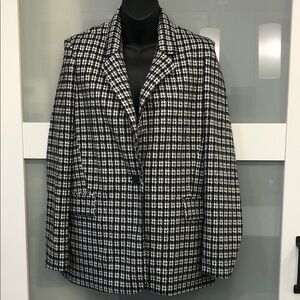 MEXX Women’s Black & White Houndstooth Blazer – Size Small